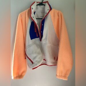 Free People x FP Movement Hit The Slopes Colorblock Fleece Jacket Sweater XS